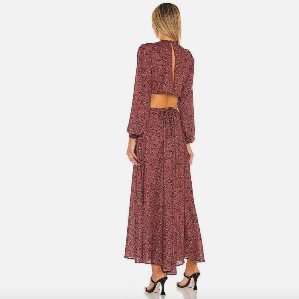 RESA Noelle Dress Gemma Cut Out Maxi Leopard Print from Revolve - Size XS